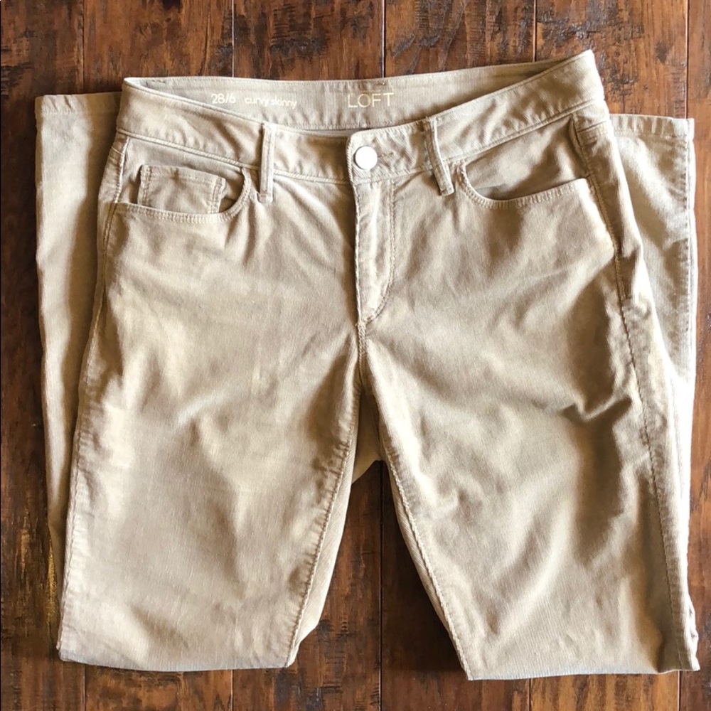 Loft khaki corduroy skinny pants